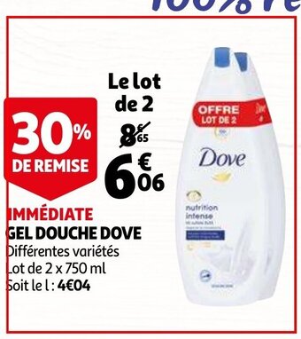 Auchan Gel Douche Dove offre