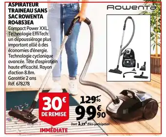 Auchan Aspirateur Traineau Sans Sac Rowenta offre
