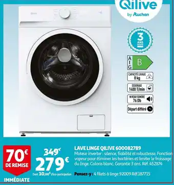 Auchan Lave Linge Qilive 600082789 offre