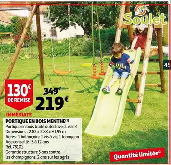 Auchan Portique En Bois Menthe offre