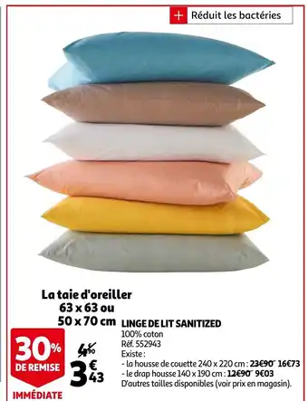 Auchan Linge de Lit Sanitized offre