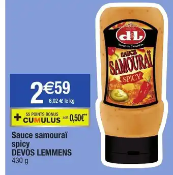 Migros Sauce Samouraï Spicy offre