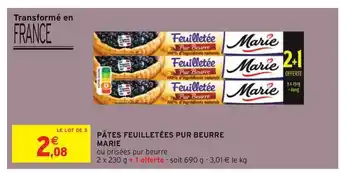 Intermarché Pâtes Feuilletées Pur Beurre Marie offre