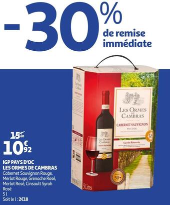 Auchan Les ormes de cambras igp pays d'oc offre