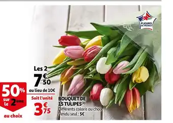 Auchan Bouquet de 15 tulipes offre