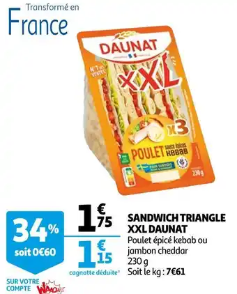 Auchan Daunat sandwich triangle xxl offre