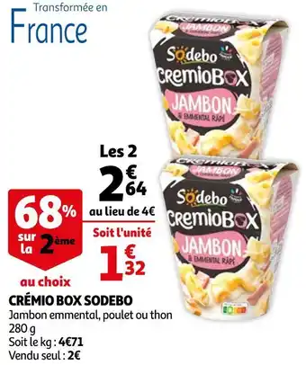 Auchan Sodebo crémio box offre