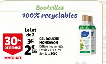 Auchan Monsavon gel douche offre