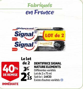 Auchan Signal dentifrice nature elements offre