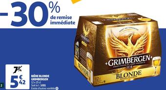 Auchan Grimbergen bière blonde offre