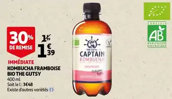 Auchan The gutsy kombucha framboise bio the gutsy offre