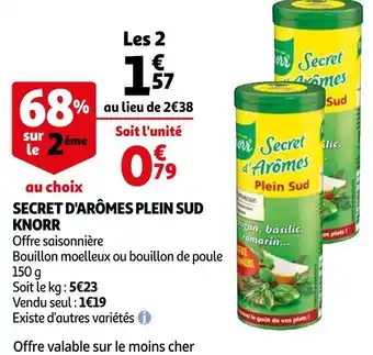 Auchan Knorr secret d'arômes plein sud offre