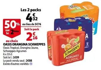 Auchan Schweppes oasis orangina offre