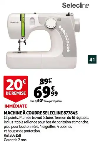 Auchan Selecline machine à coudre 877845 offre