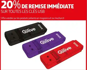 Auchan Bon plan sur toutes les clés usb offre