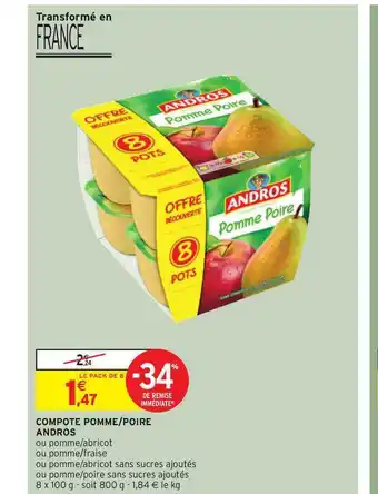 Intermarché Compote Pomme-poire Andros offre