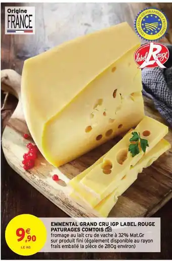 Intermarché Emmental Grand Cru Igp Label Rouge Pâturages Comtois offre