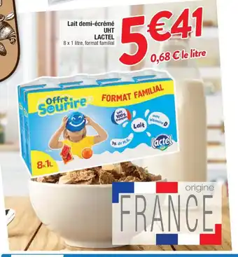Cora x Carrefour Lait Demi-écrémé UHT Lactel offre
