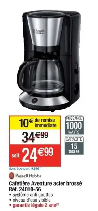 Cora x Carrefour Cafetiére Adventure Acier Brossé Réf. 24010-56 offre