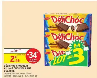 Délichoc Chocolat Au Lait Croustillant Delacre