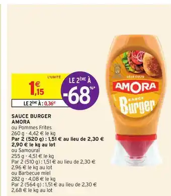 Intermarché Sauce Burger Amora offre