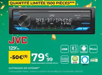 Feu Vert Jvc autoradio kd-x472dbt offre