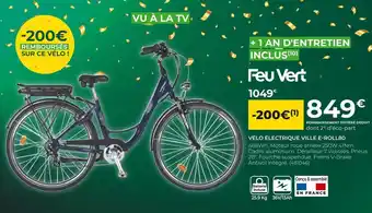 Feu Vert Vélo électrique ville e-roll80 offre