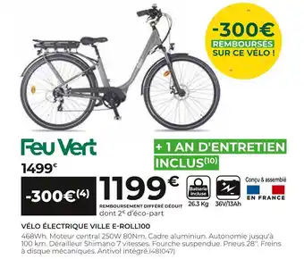 Feu Vert Vélo électrique ville e-roll100 offre