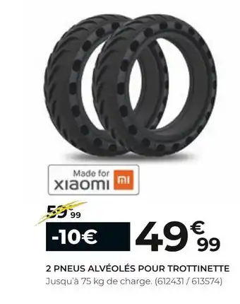 Feu Vert 2 pneus alvéolés pour trottinette offre