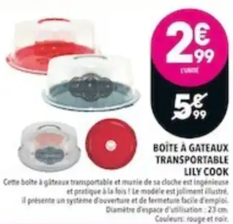 BoĂźte Ă gateaux transportable lily cook