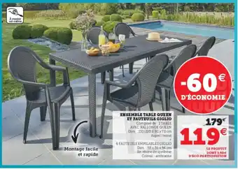 U Express Ensemble table queen et fauteuils giglio offre