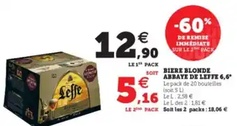 U Express Biere blonde abbaye de leffe offre