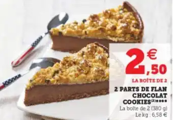 U Express 2 parts de flan chocolat cookies offre