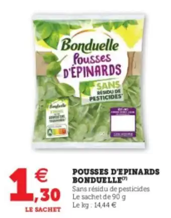 U Express Pousses d'epinards bonduelle offre