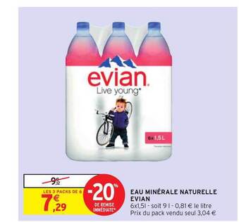 Intermarché Eau Minérale Naturelle Evian offre