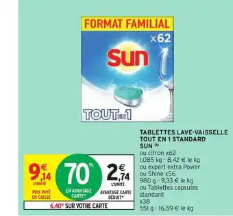 Intermarché Tablettes Lave-vaisselle Tout En 1 Standard Sun offre