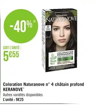 Géant Casino Coloration Naturanove n°4 Châtain Profond offre