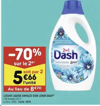 Leader Price Lessive Liquide Envolée d'Air Lenor Dash offre
