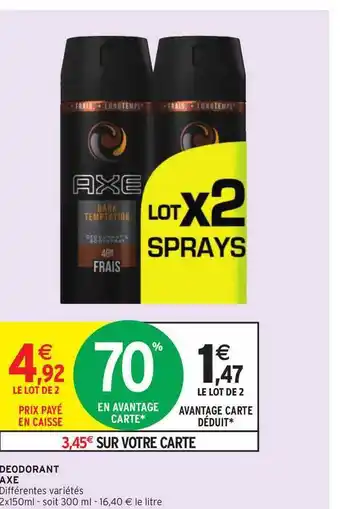 Intermarché Déodorant Axe offre