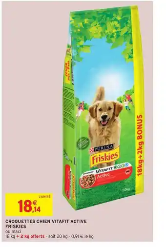 Intermarché Croquettes Chien Vitafit Active Friskies offre
