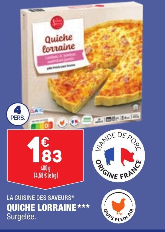 Promo Quiche Lorraine chez ALDI