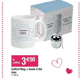 Migros Coffret mug + boule à thé inox offre