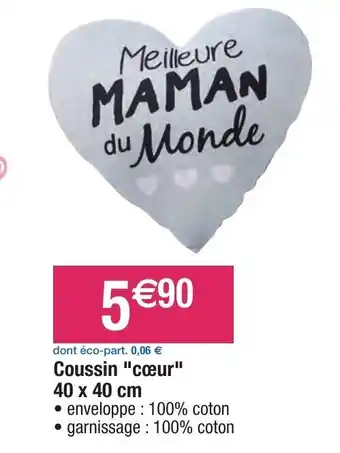 Migros Coussin cœur 40 x 40 cm offre