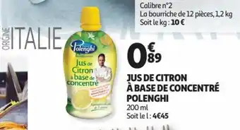 Auchan Jus de citron à base de concentré polenghi offre