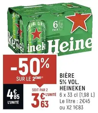 Spar Bière 5% vol. heineken offre