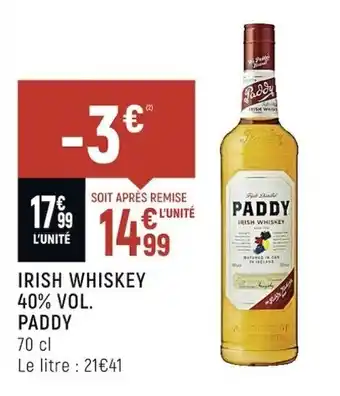 Spar Irish whiskey 40% vol. paddy offre