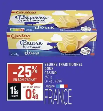 Spar Beurre traditionnel doux casino offre