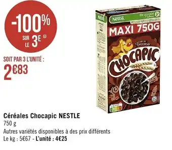 Spar Céréales chocapic NESTLE offre