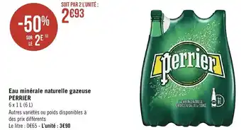 Spar Eau minérale naturelle gazeuse PERRIER offre
