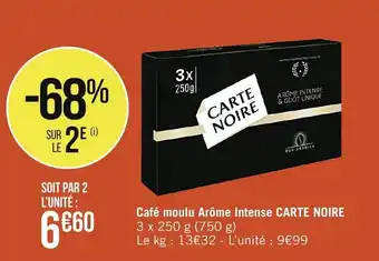 Spar Café Moulu Arôme Intense Carte Noire offre